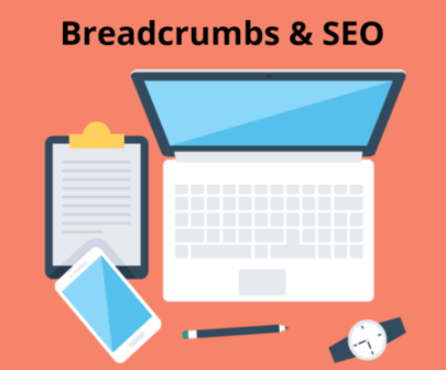 laptop, watch, phone and notepad for Breadcrumbs and seo